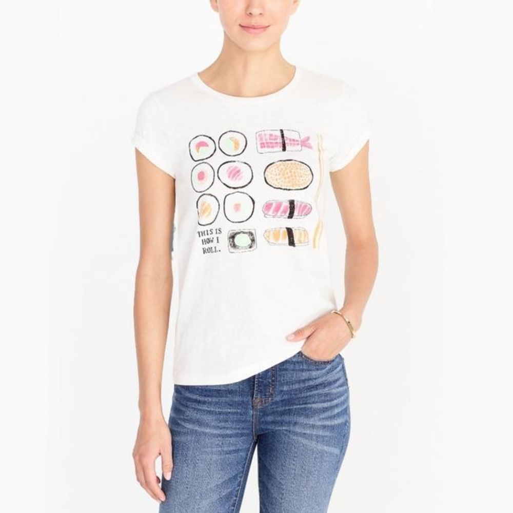 J. Crew sushi graphic t-shirt 100% cotton